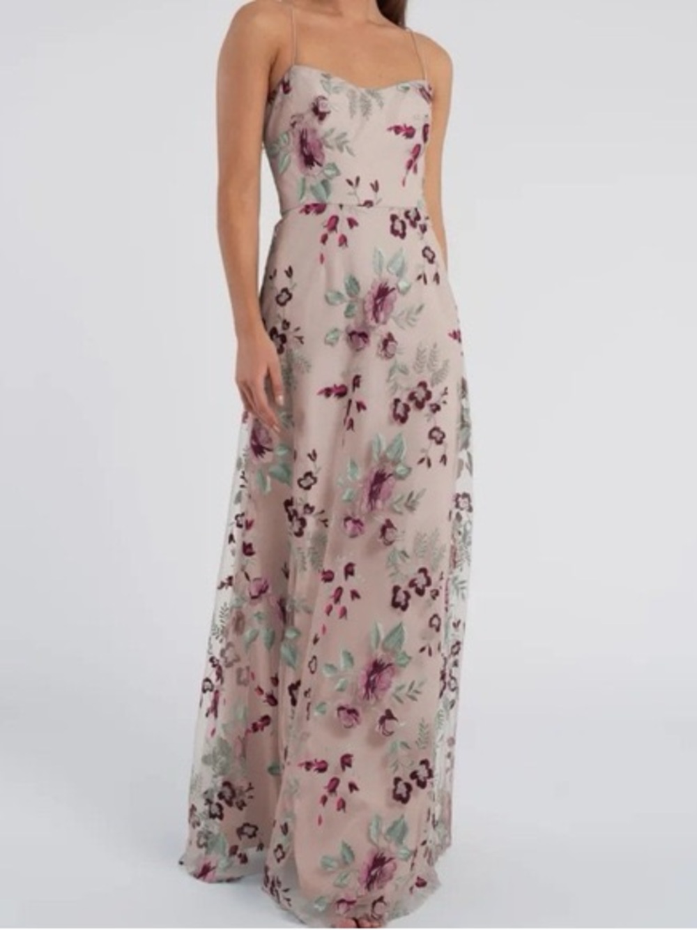 Jenny Yoo Julianna Enchanted Floral Vintage Iris embroidered gown size 2 - Picture 5 of 15